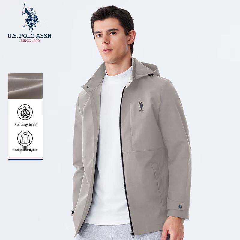 U.S. POLO ASSN. Men's Hooded Casual Windbreaker Jacket