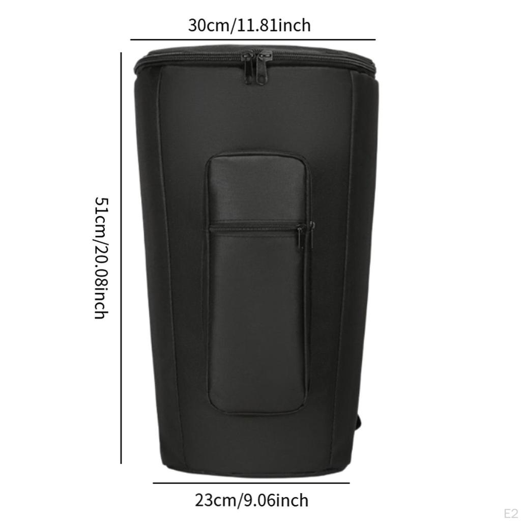 Djembe Bag Adjustable Shoulder Straps Breathable Black Reliable Protection with Inner Padding