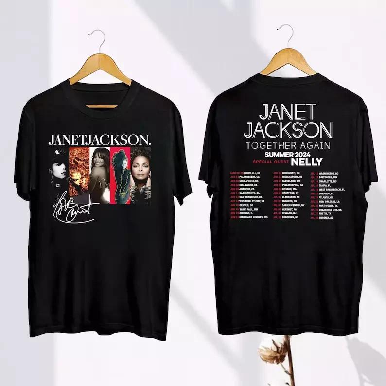 Vintage Janet Jackson Signature Shirt Janet Jackson Together Again 2024 Tour Unisex T-Shirt L