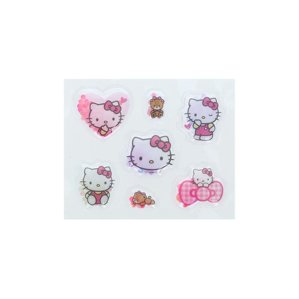 Stationery Sanrio Characters Pukkuri Puni Shaka Hello Kitty S8813868 Sun-Star Stickers, Pink,