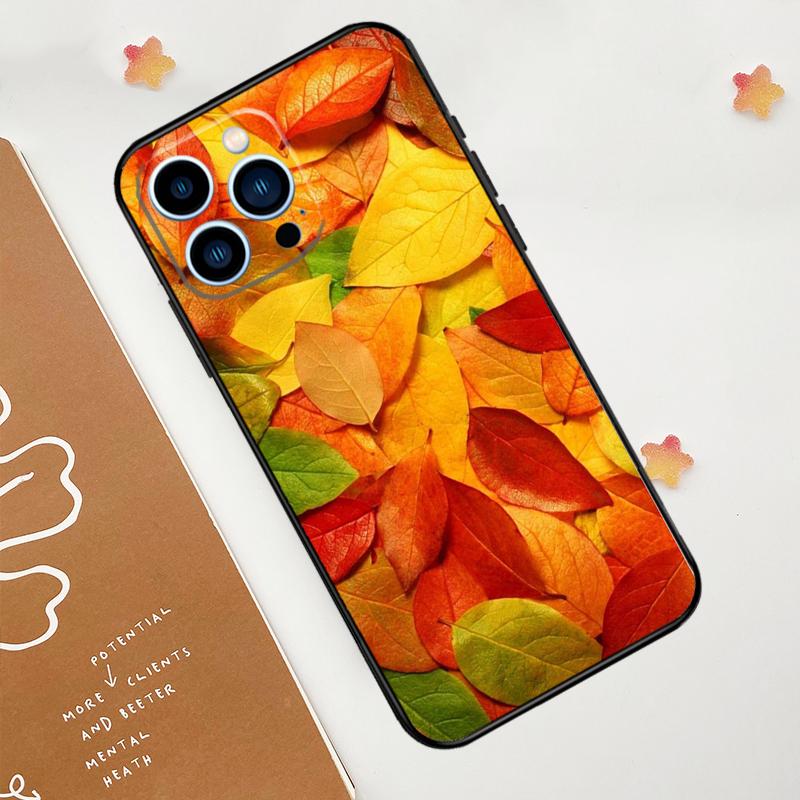 Colorful Leaves Phone Case For iPhone 17 Pro Max 14 13 12 11 15 16 Pro Max mini 16 Plus 16e 17 Air Funda