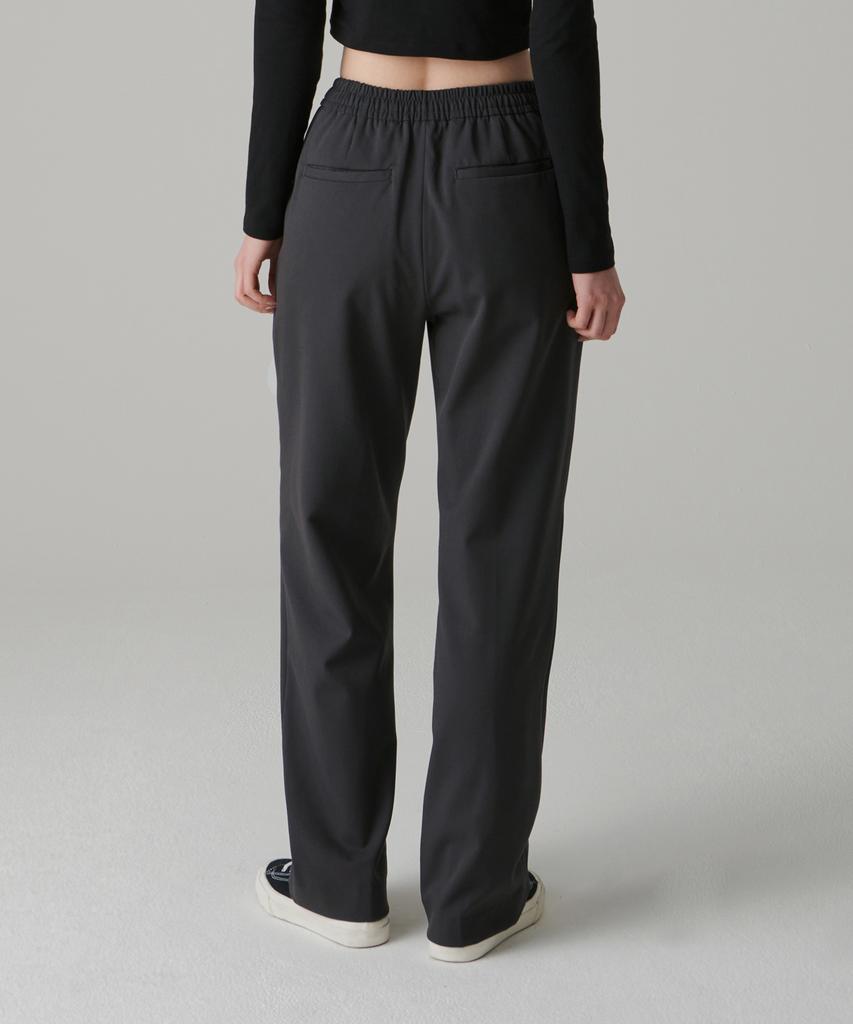 MUSINSA STANDARD Genderless Wide Banding Slacks [Gunmetal]