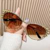 Fashion Cat-Eye Rhinestone Embellished Metal Sunglasses Street Style UV Protection Women's Shades Ladies Street Shooting Eyewear