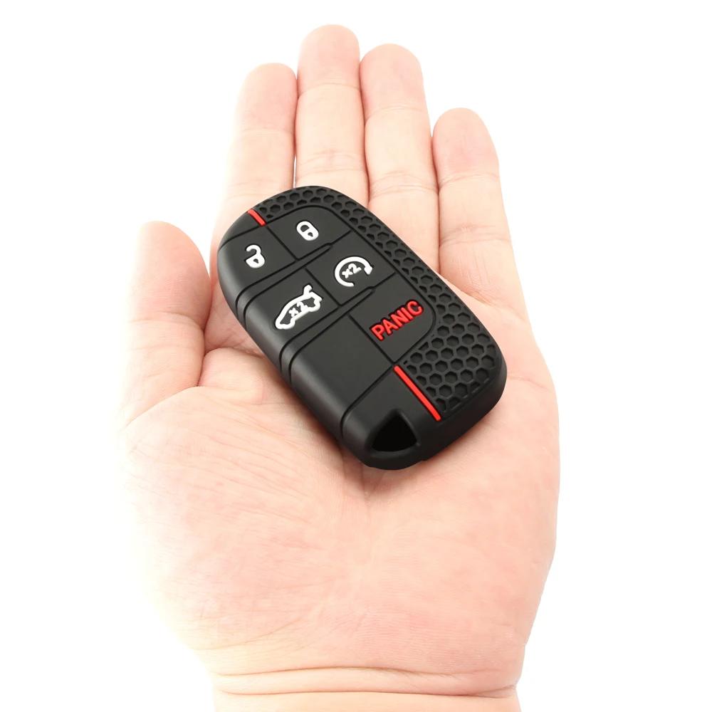 Silikon Auto Schlüsselhülle für Jeep Renegade Compass Grand Cherokee für Chrysler Wrangler für Dodge Challenger Journey Charger