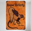 Rogue Thillerty Mythical Creature Vintage Metal Tin Sign, Gothic Dark Style Artwork with Rat-Bird Hybrid Design, for Bar Pub Hom