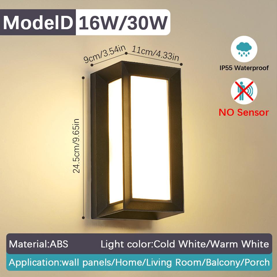 LED Wall Lamp Motion Sensor Indoor Outdoor AC85-265V ABS Waterproof Led Lights Modern Home Appliance For Home Living Room Porch
