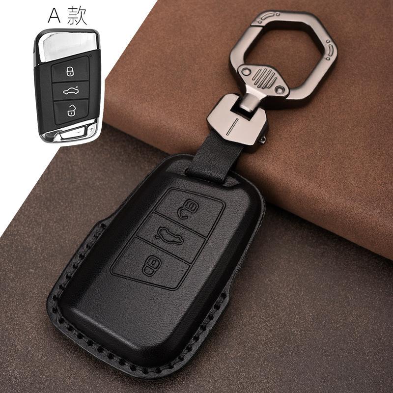 Suitable for Volkswagen Exploration Song Tuon Tuyue CC Bora 7 Golf 6 Leather Car Key Case Case Buckle Lingdu