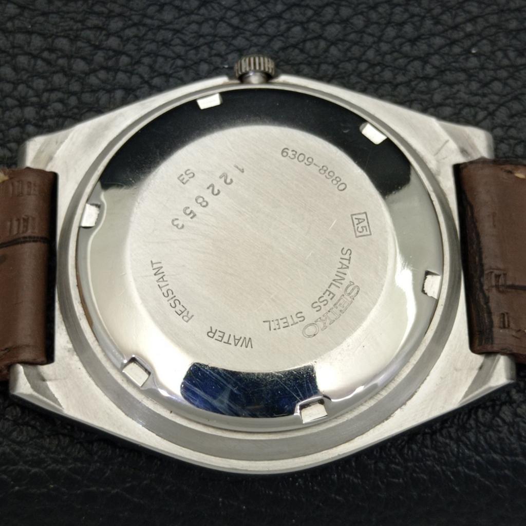 JAPAN VINTAGE SEIKO AUTOMATIC 6309A MENS SILVER COLOR DIAL WATCH a700473-5 R203-a700473