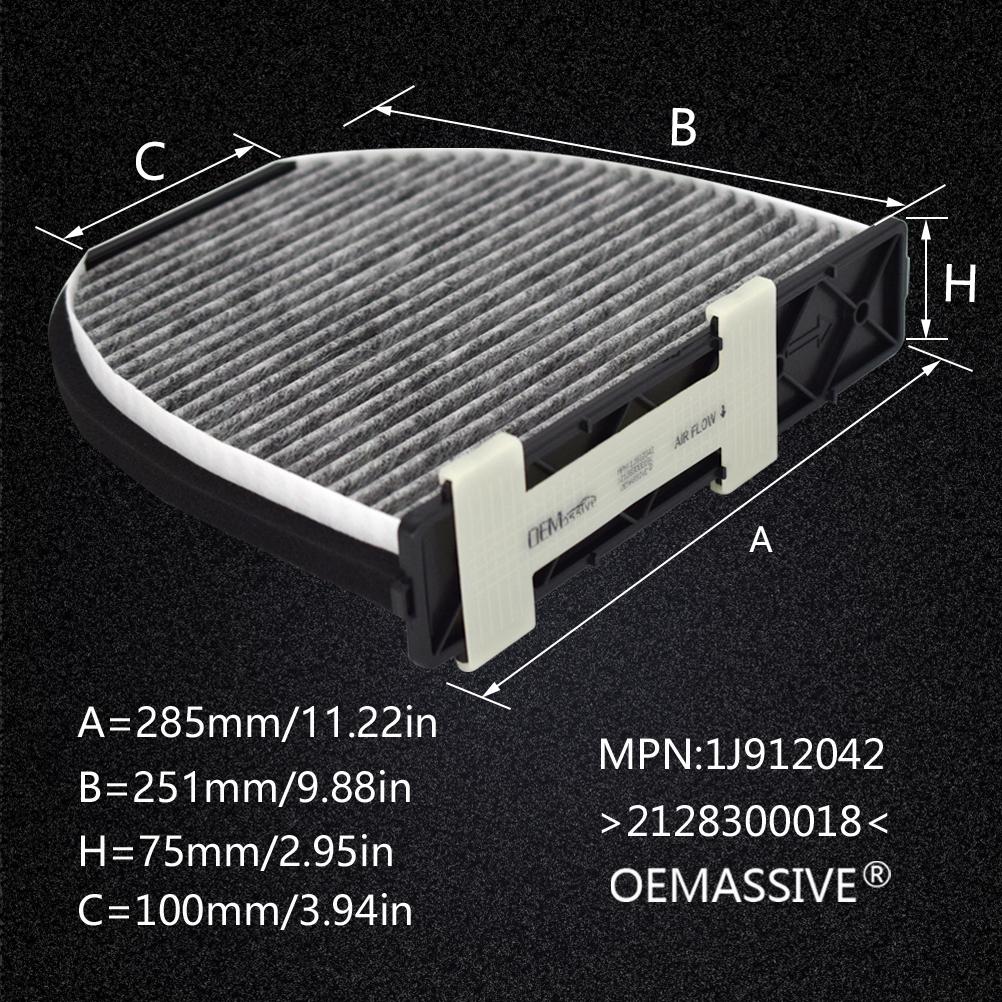 For Mercedes-Benz C-CLASS W204 E-CLASS W212 CLS C218 AMG GT C190 Pollen Cabin Air Conditioning A/C Filter 2128300018