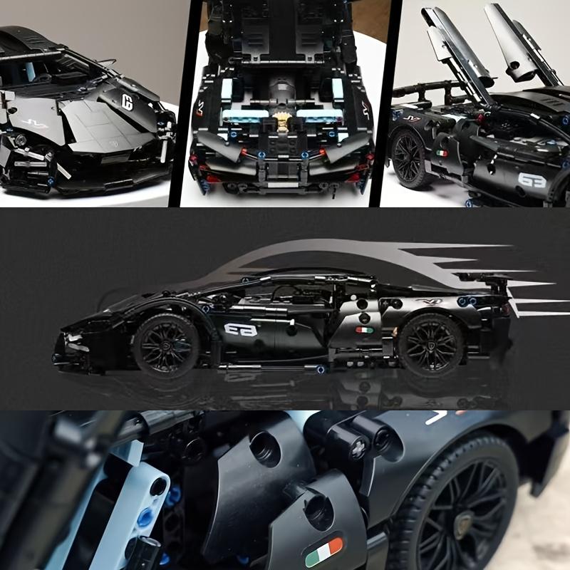 1288pcs Limited Edition Black Supercar Building Blocks Set - Challenging Assembly with Opening Hood & Trunk