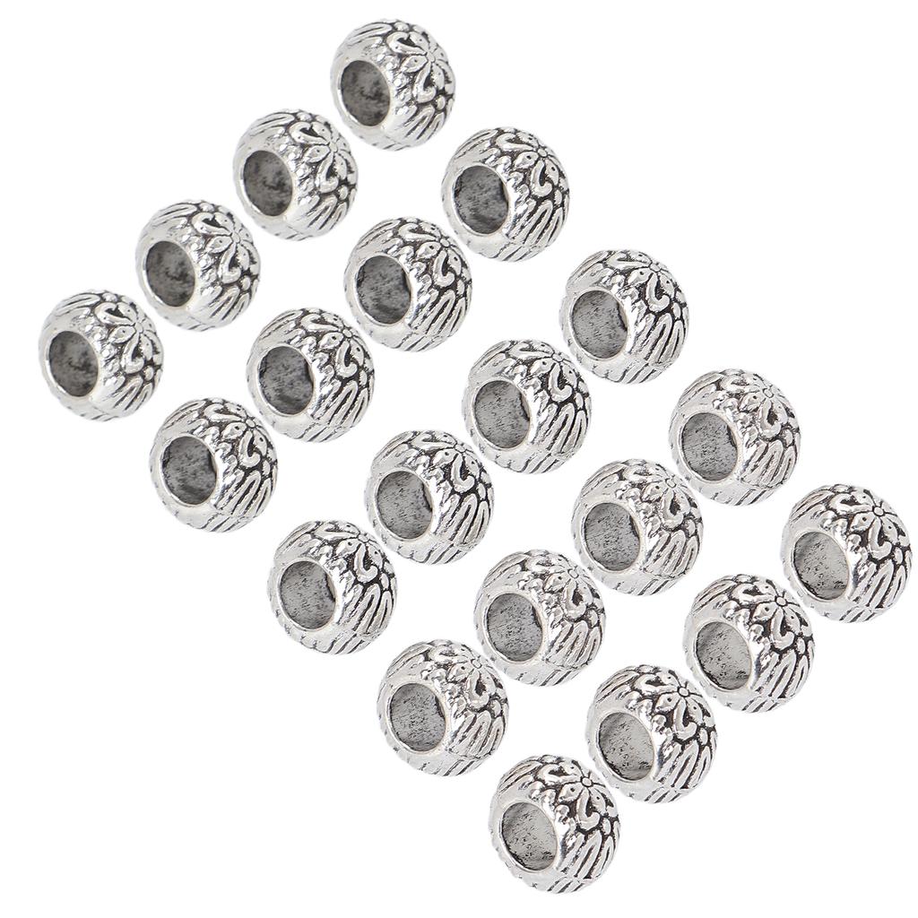 20pcs Stylish Beard Hair Beads Retro Hair Tube Beads DIY Jewelry Bracelet Beads for Women Men