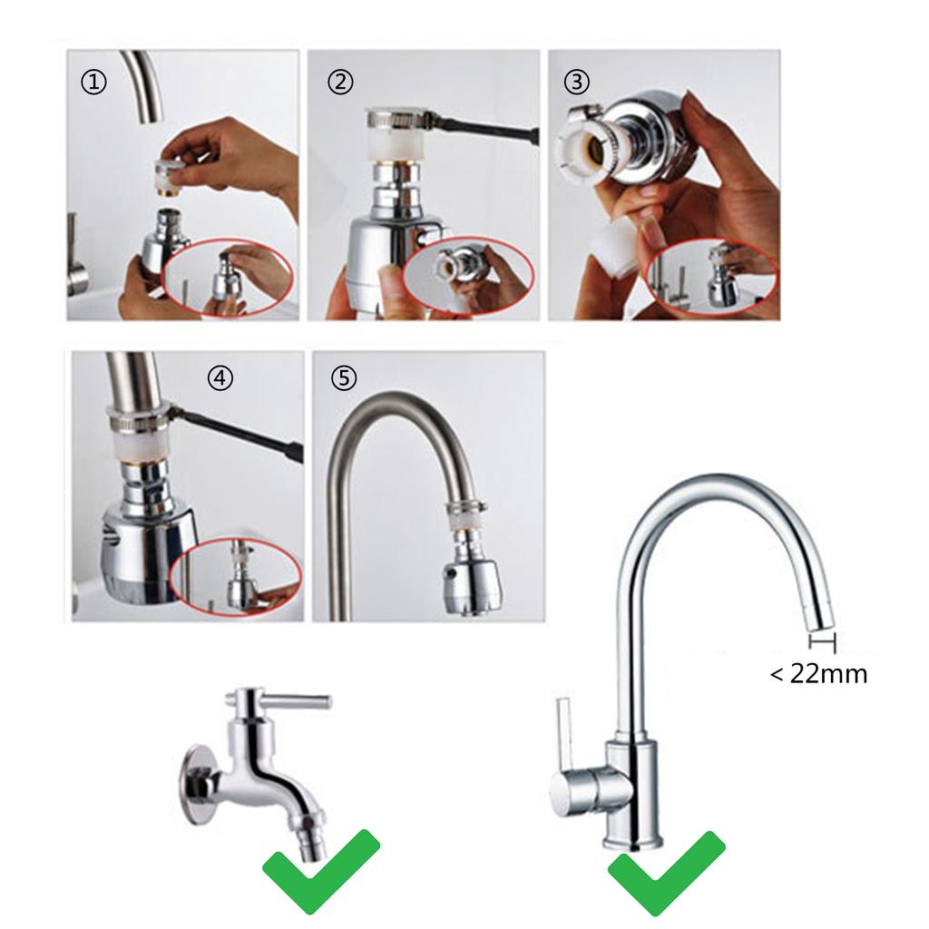 Metal Faucet Aerator with Soft Water Flow & Leak Proof Seal Flexible Faucet Sprayer with Multiple Layer Electroplating