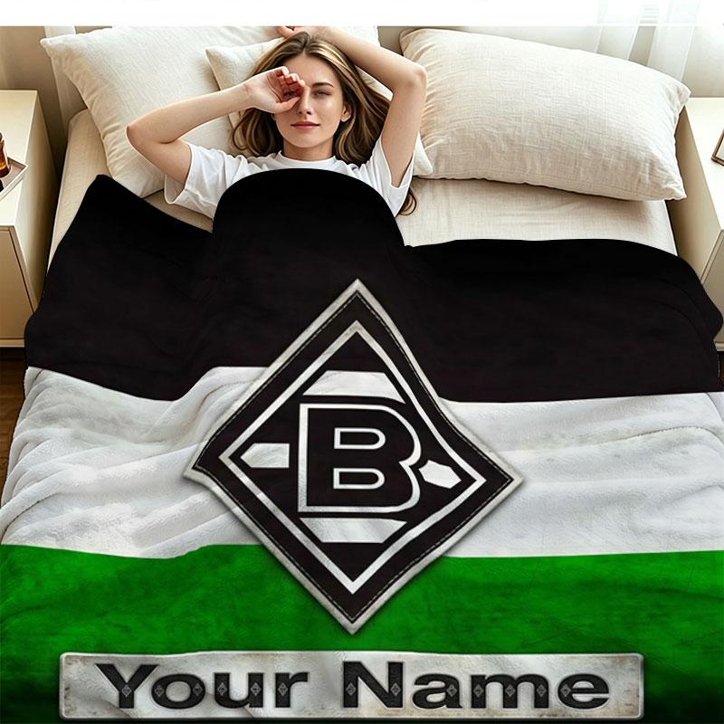 1PC Borussia Custom Name Patterned Flannel Blanket Suitable For All Seasons for Home Decor Warmth and Comfort Gifts Holiday Present