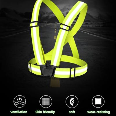 Élargir 5 cm Bandes Réfléchissantes Haute Visibilité pour Adultes et Enfants Vêtements de Course à Pied Nocturne Équitation Gilet de Sécurité Réglable, Bande Élastique