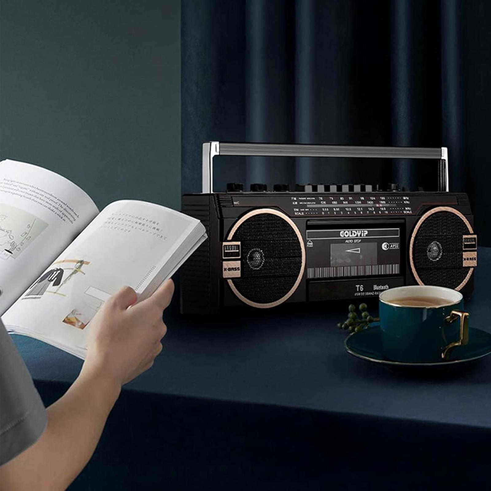 

Waterproof Vintage Cassettes Player Speaker AM/FM/SW Radio With 5Inch Driver For Travel Entertainment Sound System синій