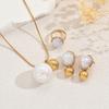 Fashion Ladies Necklace Earrings Jewelry Set Geometric Set Jewelry Design Open Ring Clavicle Chain