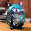 Kavolet Cat Piggy Bank for Kids, Cat Shaped Metal Coin Box, Coin Money Bank, Handwork Handicrafts Ornament, Brown