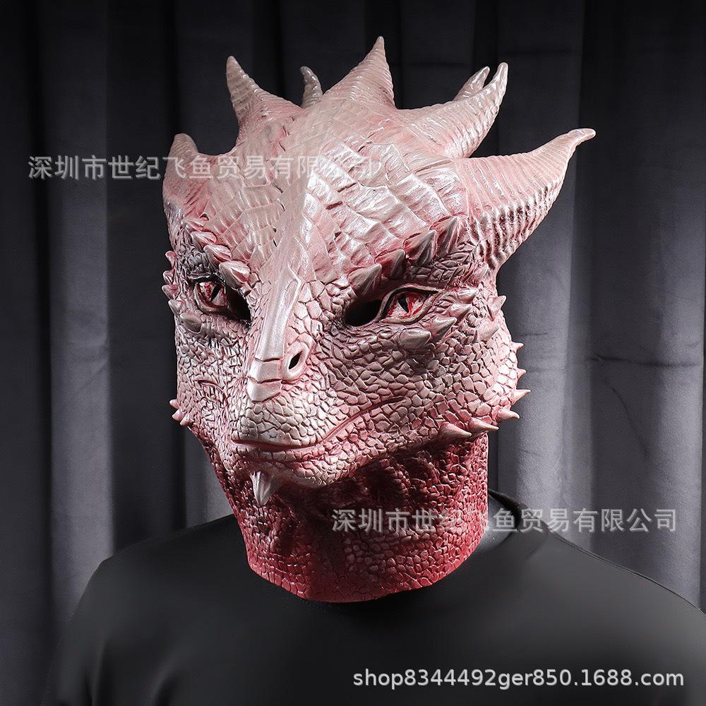 Halloween Game Dragon Cool Mask Cosplay Animal warrior character monster latex headgear party prop Flame Dragon Pterosaur
