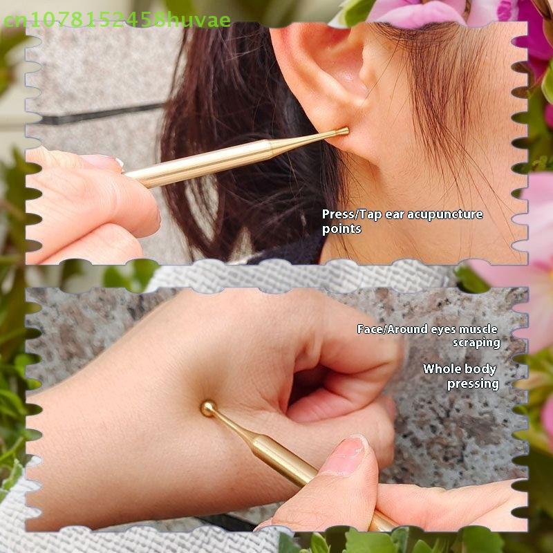 Acupuncture Pen Stainless Steel/Brass Manual Body Trigger Point Probe Pen Deep Tissue Massage,Dual Head Facial Reflexology Tools