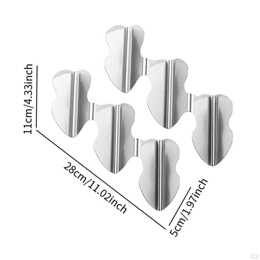 2x Smooth Edge Taco Holders Holder Stainless Steel Racks Creative Finger Slot for