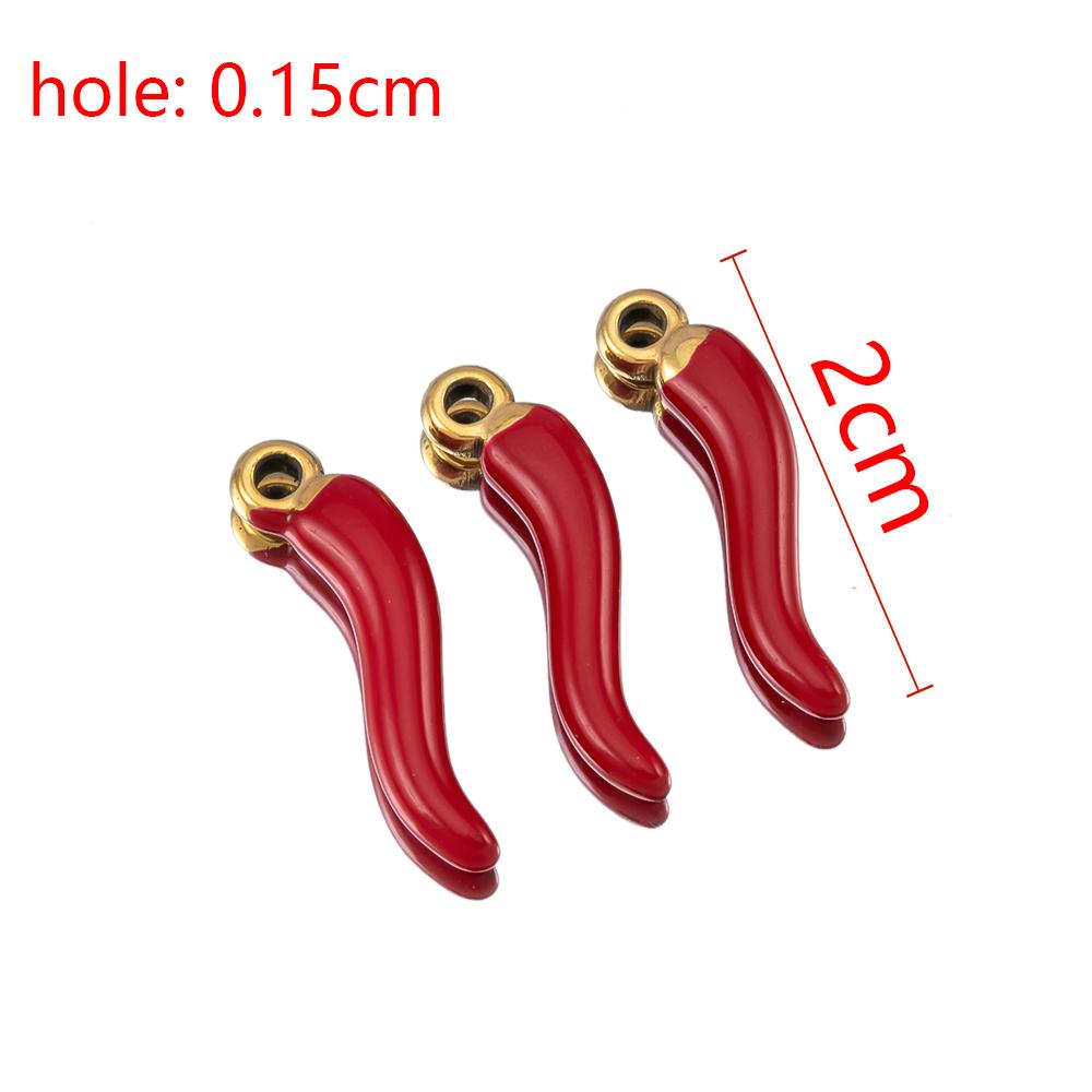 2pcs 5pcs Stainless Steel Pepper Charms With Natural Stone Chili Earrings Pendant for Necklaces DIY Jewelry Making Supplies Bulk