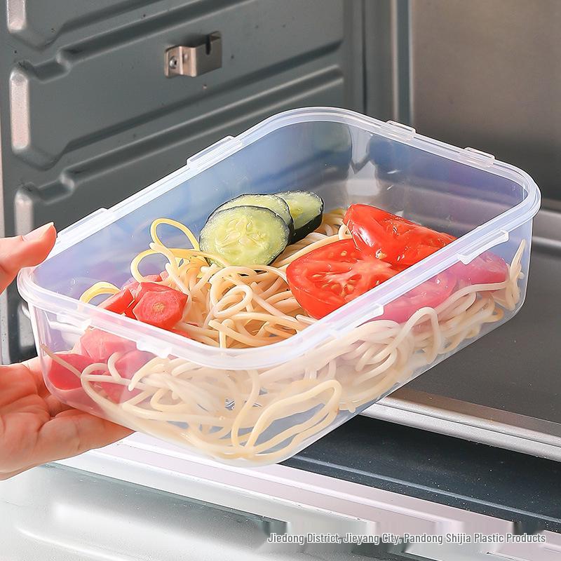 Transparent Rectangular Food Storage Container with Lid