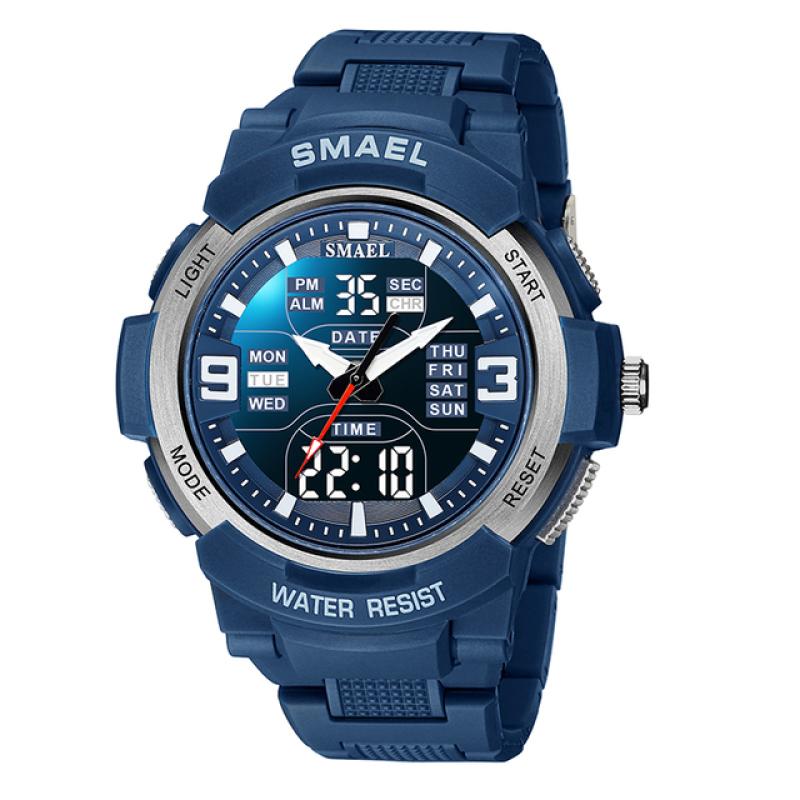 Herre Militærklokke Nye moteklokker Quartz Armbåndsur Herre 50m vanntett sportsklokke Digital Shock Army Watch