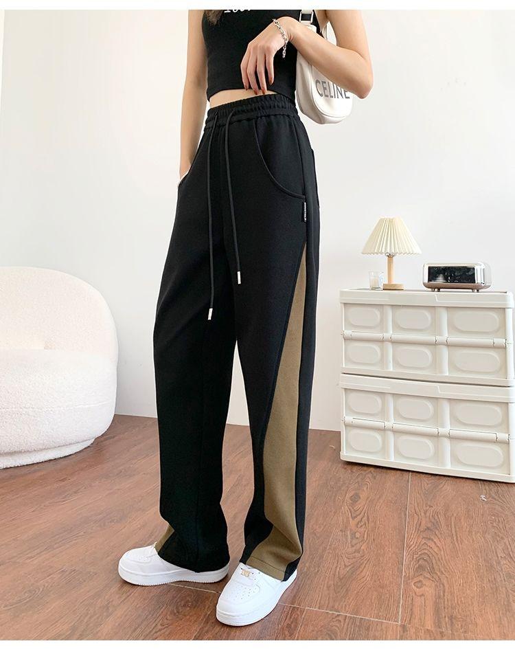 Spliced Sweatpants Sweatpants Women Spring Banana Pants Loose Wide-Legged Harlem Pants Designed Trousers