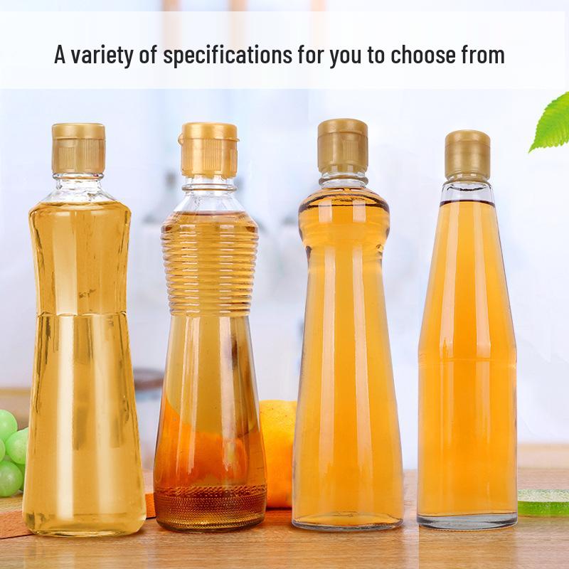Sesame Oil Glass Bottle with Lid - Leakproof, Sealed, Empty for Kitchen or Commercial Use.