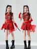 Chinese Red Dragon Jazz Dance Skirt Set - Girls' Fashion Show & Street Dance Costume