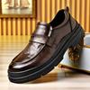 Fashion Retro Big Head Leather Shoes Mens  Autumn New Business Casual Leather Shoes Men Fashion Dress Shoes Large Size 39-48