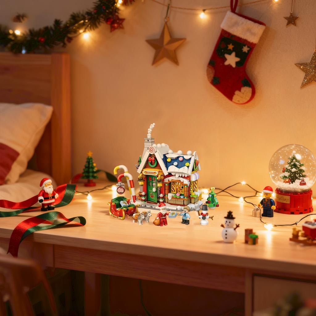 Christmas Small House Small ParticleAssembly Building Block House Toys