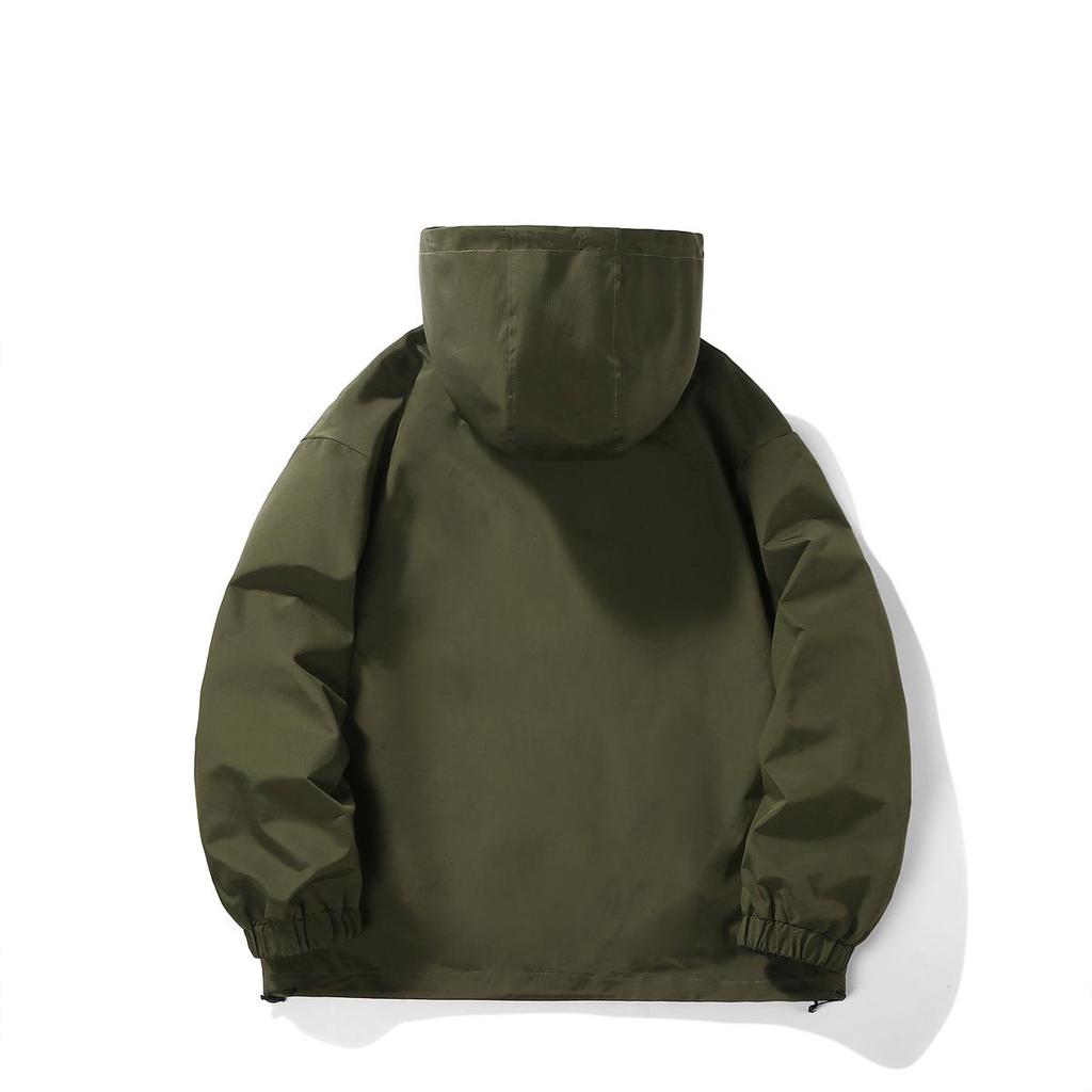 Autumn 2025 Men's Hong Kong Style Waterproof Windbreaker Jacket with Hood