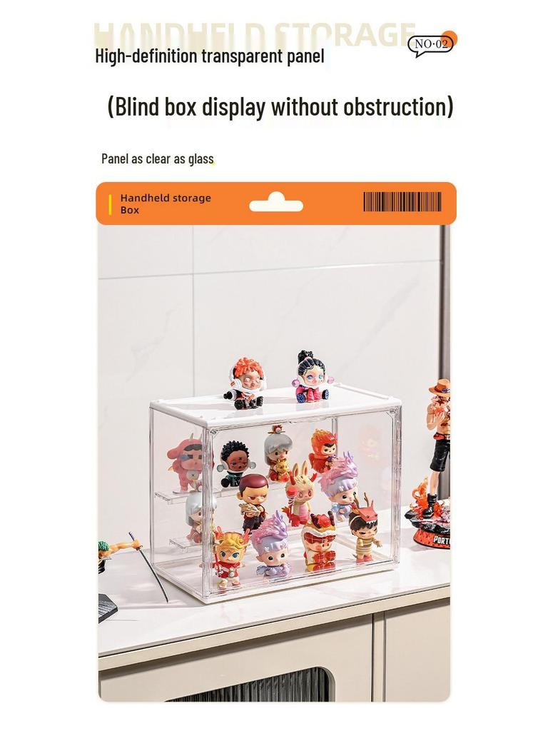 Acrylic Display Case with Shelves for Model Figures, Dolls, and Blind Box Figurines 