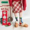 Women's Christmas Cartoon Mid-Calf Socks - 4 Pairs Gift Box Set