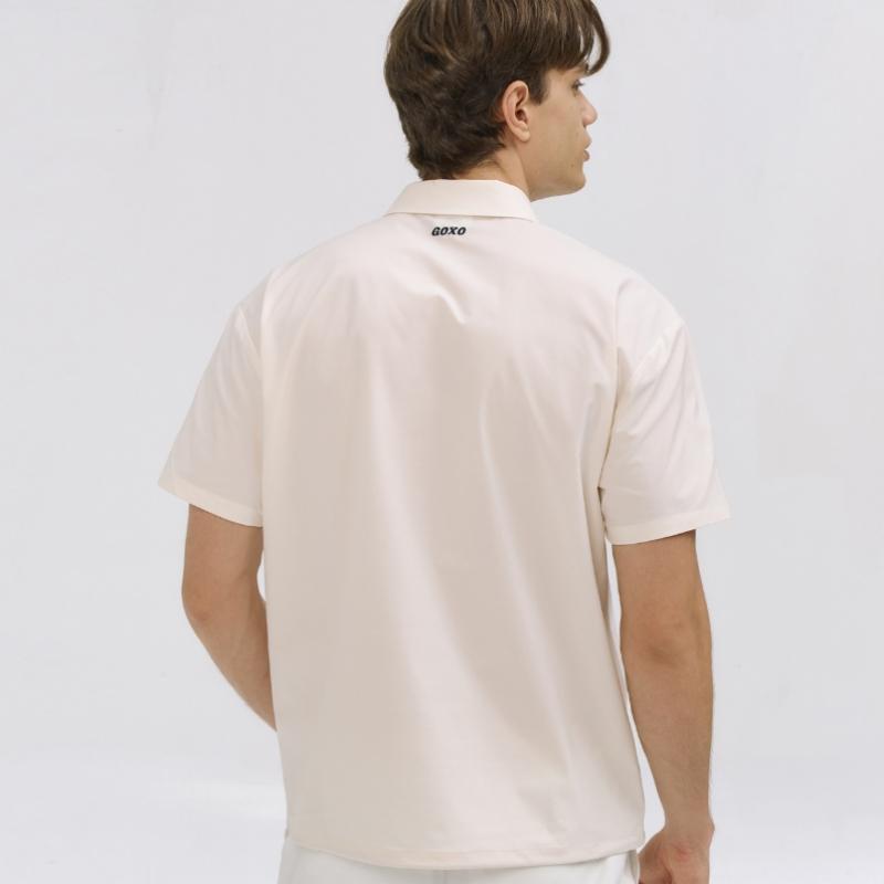 GOXO Smile Heart Pocket Shirt Cream