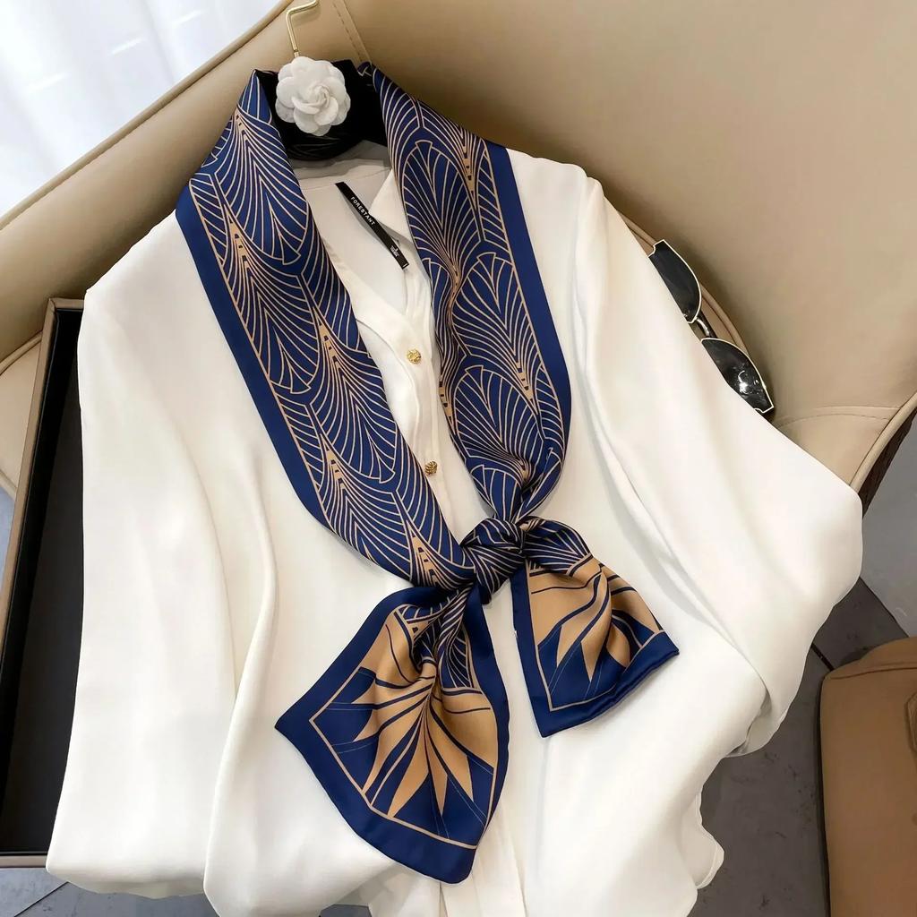 17*150cm Ribbon Silk Scarfs Female Luxury Design Hair Band Skinny Scarf Neck Ties Women Bag Scarves Neckerchief Foulard Lady