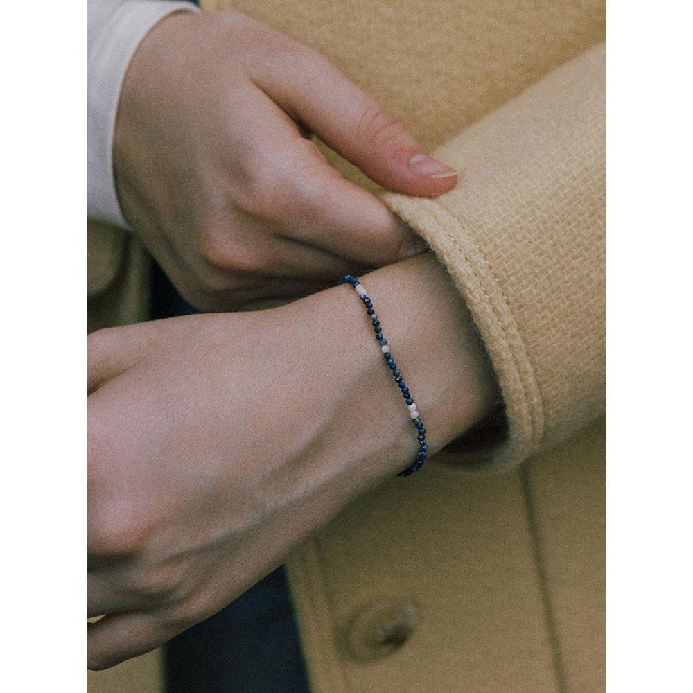 

[925 Silver] Color Sand Mix Beads Bracelet (Lapis Lazuli) Bh4B45426Y9175