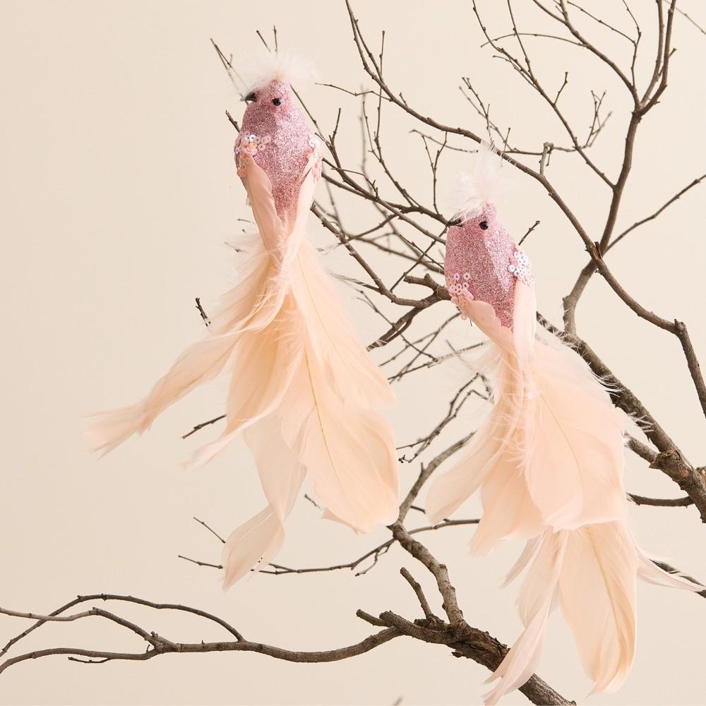 2Pcs/set Simulate Simulation Bird Decor Glitter Faux Bird New Christmas Tree Decoration Home Decor