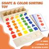 Wooden Color Shape Sorting Box Montessori Toys Color Shape Sorting Toy Preschool Early Learning Educational Toy for Kids Gifts