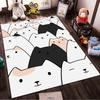 Niedlicher Cartoon-Katzenmuster-Teppich mit Weiß1Schwarz1und Beige Katzen Design Geeignet für die Verwendung als Anti-Rutsch-Matte für Wohnzimmer und Schlafzimmer Sofas