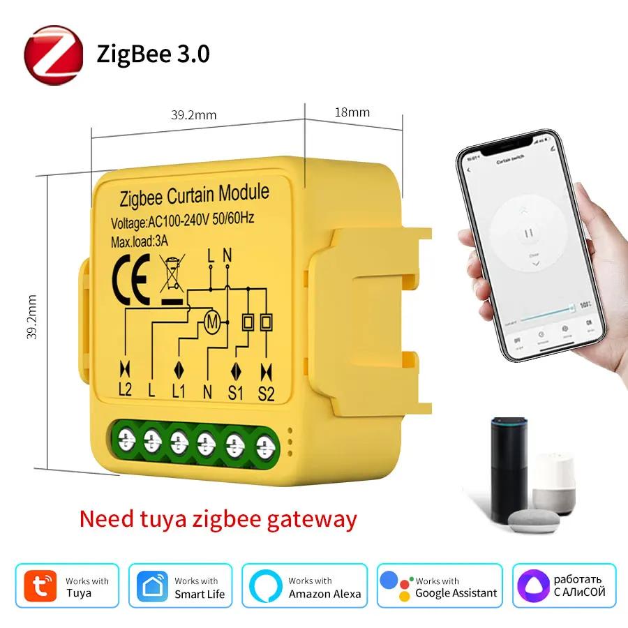 Tuya ZigBee WiFi Curtain Switch Module Roller Blinds Shutter Motor Smart Life APP Remote Control Support Alexa Google Home Alice