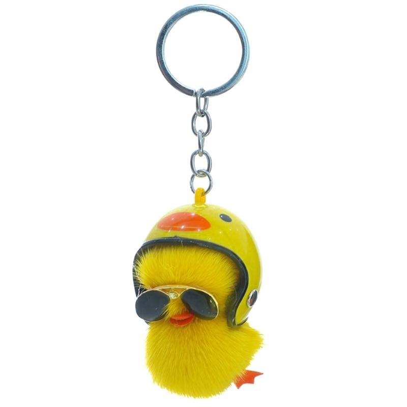 Helmet Duck Keychains Key Rings Key Chains Charm Fashionable Keychain Small Gift