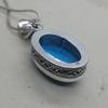Huge Oval Cab Blue Turquoise Gemstone 925 Sterling Sillver Pendant Jewelry, Native Style Boho Designer Handmade Pendant