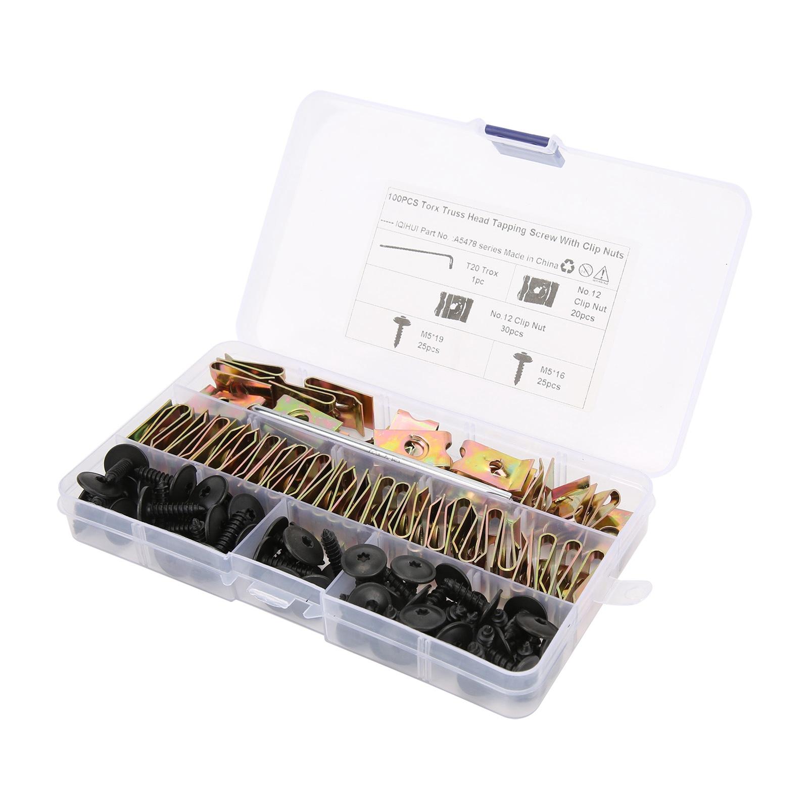 Self Tapping Screws M5x16 M5x19 Mudguard Retainer with Clip Nuts Manganese Steel Universal