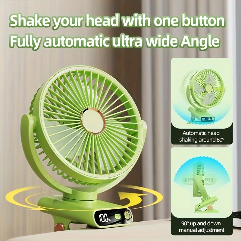 2000mAh Rechargeable Cordless Standing Fan with Digital Display,Auto Shake Operation, 5 Speed Adjustable Speeds, 90° Tiltable Head, Night Light