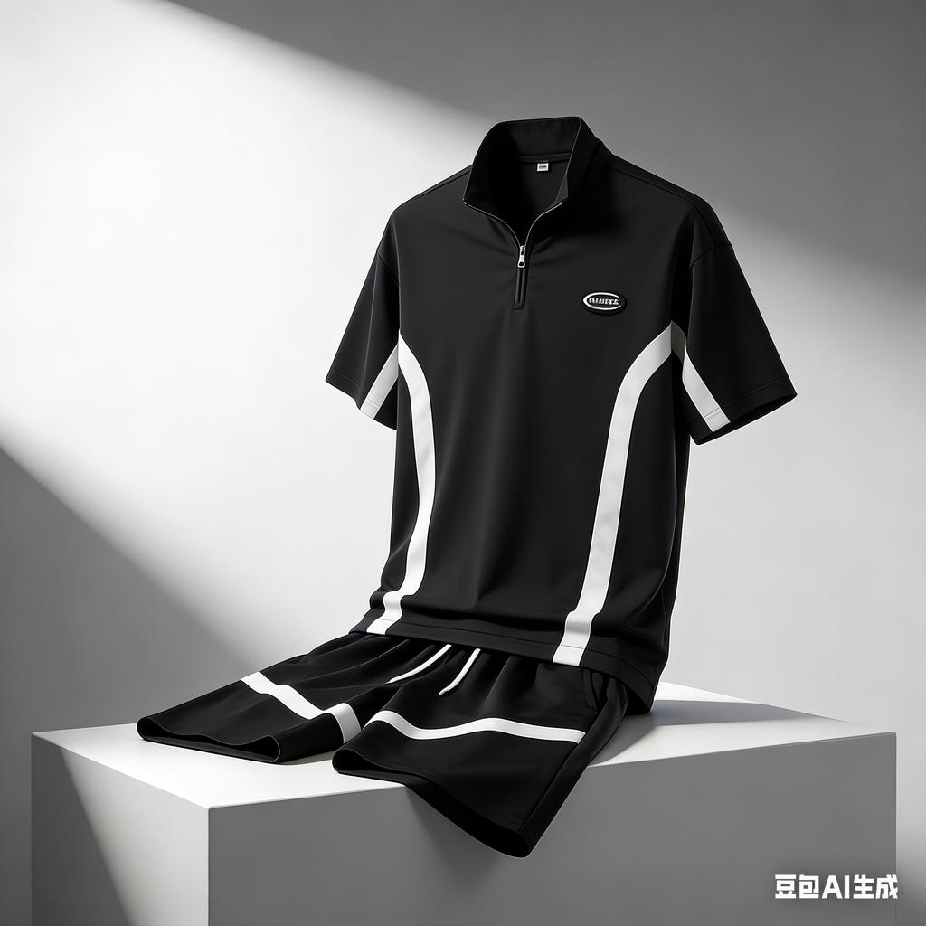 Summer Casual Sports Suit Men's Short Sleeved Lightweight Quick Drying Ice Silk Two-piece Set