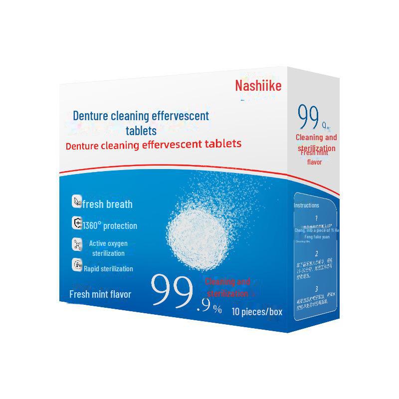 Effervescent Cleaning Tablets for Dentures, Braces & Orthodontic Devices - Stain Removal & Universal Care.