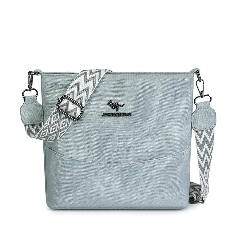 LADIES HANDBAG Zachte Leren Dames Crossbody Tas Forensen Schoudertas met Grote Capaciteit lichtblauwe kleur