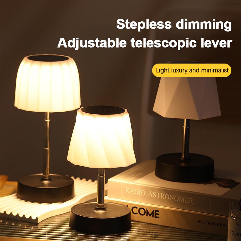 Rechargeable Table Lamp Adjustable Height Portable Wireless Touch Dimmable Desktop Night Light Bedroom Desk Study Reading Lamp